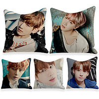 Cushion Cover 5PCS Linen Soft Decorative Square Throw Pillow Cover Cushion Case Pillowcasefor Sofa Bedroom 45 x 45 cm (18 x 18 Inch) Superior Quality Mashine Washable