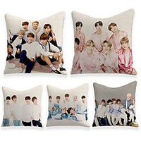 Cushion Cover 5PCS Linen Soft Decorative Square Throw Pillow Cover Cushion Case Pillowcasefor Sofa Bedroom 45 x 45 cm (18 x 18 Inch) Superior Quality Mashine Washable
