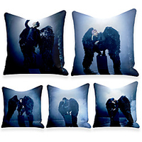 Cushion Cover 5PCS Linen Soft Decorative Square Throw Pillow Cover Cushion Case Pillowcasefor Sofa Bedroom 45 x 45 cm (18 x 18 Inch) Superior Quality Mashine Washable