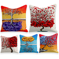 Cushion Cover 5PCS Linen Soft Decorative Square Throw Pillow Cover Cushion Case Pillowcasefor Sofa Bedroom 45 x 45 cm (18 x 18 Inch) Superior Quality Mashine Washable