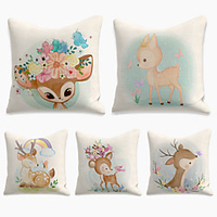 Cushion Cover 5PCS Linen Soft Decorative Square Throw Pillow Cover Cushion Case Pillowcasefor Sofa Bedroom 45 x 45 cm (18 x 18 Inch) Superior Quality Mashine Washable
