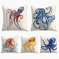 Cushion Cover 5PCS Linen Soft Decorative Square Throw Pillow Cover Cushion Case Pillowcasefor Sofa Bedroom 45 x 45 cm (18 x 18 Inch) Superior Quality Mashine Washable