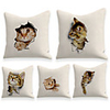 Cushion Cover 5PCS Linen Soft Decorative Square Throw Pillow Cover Cushion Case Pillowcasefor Sofa Bedroom 45 x 45 cm (18 x 18 Inch) Superior Quality Mashine Washable Cat