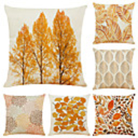 Cushion Cover 6PC Linen Soft Decorative Square Throw Pillow Cover Cushion Case Pillowcase for Sofa Bedroom 45 x 45 cm (18 x 18 Inch) Superior Quality Mashine Washable