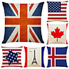 Cushion Cover 6PC Linen Soft Decorative Square Throw Pillow Cover Cushion Case Pillowcase for Sofa Bedroom 45 x 45 cm (18 x 18 Inch) Superior Quality Mashine Washable