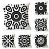 Cushion Cover 6PCS Linen Soft Decoration Square Throw Pillowcase Cushion Cover Sofa Box Pillowcase 45 x 45 Cm 18 x 18 Inches High-Quality Washable Black And White Pattern Short Plush