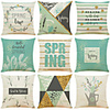 Cushion Cover 9PC Linen Soft Decorative Square Throw Pillow Cover Cushion Case Pillowcase for Sofa Bedroom 45 x 45 cm (18 x 18 Inch) Superior Quality Machine Washable