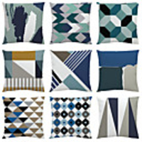 Cushion Cover 9PC Velvet Soft Decorative Square Throw Pillow Cover Cushion Case Pillowcase for Sofa Bedroom 45 x 45 cm (18 x 18 Inch) Superior Quality Mashine Washable