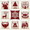 Cushion Cover 9PCS Christamas Party Decoration Christamas Gift Linen Soft Decorative Square Throw Pillow Cover Cushion Case Pillowcase for Sofa Bedroom 45 x 45 cm (18 x 18 Inch) Letter Christmas Tree