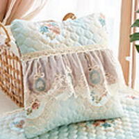 Cushion Cover Beautiful European Style European Style Embroidered Lace Vertical Edge Pillow Case Cover Living Room Bedroom Sofa Cushion Cover