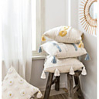 Cushion Cover Bohemian Style Tufted Pillow Ethnic Style Cotton Canvas Pillow Cushion