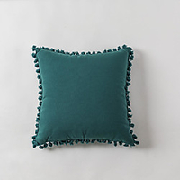 Cushion Cover Cocoa Solid Color Cotton Canvas Tassel Pillow Case Cover Living Room Bedroom Sofa Cushion Cover Modern Sample Room Cushion Cover