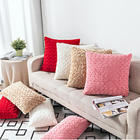 Cushion Cover Cotton Fashion Three-dimensional Rose Flower Plush Sofa Cushion Cover miniinthebox