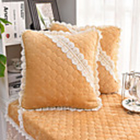 Cushion Cover Crystal velvet Lace Macrame Embroidered Pure Color Palace Style Home Office Pillow Case Cover Living Room Bedroom Sofa Cushion Cover