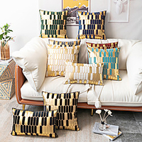 Cushion Cover Dutch Velvet Contrast Color Embroidered Craft Pillowcase miniinthebox