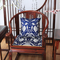 Cushion Cover New Chinese Style linen Blended Retro Pillow Case Cover Flowers Living Room Bedroom Sofa Cushion Cover Modern Sample Room Cushion Cover