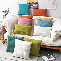 Cushion Cover Pillow Case Colorful Dutch Velvet Ultrasonic Wheat Wave Texture Pillowcase miniinthebox