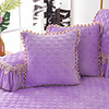 Cushion Cover Pure Color Crystal Velvet Lace Style Pillow Case Cover Living Room Bedroom Sofa Cushion Cover Modern Sample Room Cushion Cover