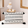 Cushion Cover Pure Cotton Canvas Geometric Wave Texture Printed Tassel Rectangular Pillowcase Outdoor Cushion Patio Throw Pillow Covers for Garden Farmhouse Bench Couch miniinthebox