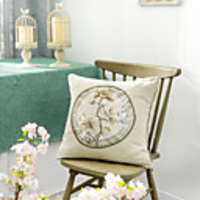 Cushion Cover Simple Cotton Linen Printing Chinese Style Home Office Living Room Bedroom Sofa Cushion Cover Modern Sample Room Cushion Cover