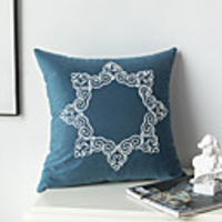 Cushion Cover Soft Flannel Rope Embroidery Decorative Square Throw Pillow Cover Cushion Case Pillowcase for Sofa Bedroom 45 x 45 cm (18 x 18 Inch) Superior Quality Mashine Washable
