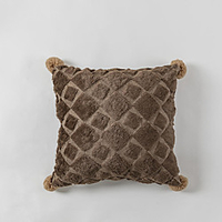 Cushion Cover Solid Colored Embroidered Velvet Four Corners Ball Pillow Case Cover Living Room Bedroom Sofa Cushion Cover Modern Sample Room Cushion Cover