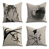 Cushion Cover4PC Linen Soft Decorative Square Throw Pillow Cover Cushion Case Pillowcase for Sofa Bedroom 45 x 45 cm (18 x 18 Inch) Superior Quality Mashine Washable