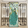 Custom Self-adhesive Mural Green Peacock Suitable for Background Wall Restaurant Bedroom Hotel Wall Decoration Art Room Wallcovering