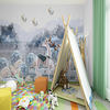 Custom self-adhesive mural wallpaper animal children cartoon style suitable for bedroom children