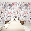 Custom Self-adhesive Mural Wallpaper Ink And Beautiful Flowers Suitable For Bedroom Living Room Coffee Shop Restaurant Hotel Children