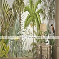 Custom Self Adhesive Mural Wallpaper Tropical Rainforest Leaves For Bedroom Living Room Cafe Restaurant Hotel Wall Decoration Art Wall Cloth Room Wallcovering