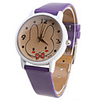 Cut Rabbit Pattern Gril Women Watch Purple Watchband 9378
