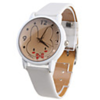 Cut Rabbit Pattern Gril Women Watch White Watchband 9378