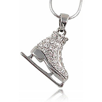 cute 3d ice skate figure skater pendant necklace jewelry gift for girls teens women,  birthday,  christmas