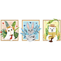 Cute Animal Wall Stickers Decorative Wall Stickers,  PVC Home Decoration Wall Decal Wall Decoration / Removable