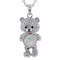 Cute Bear Austrian Crystal Necklace