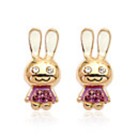 Cute Bunny Diamond Ear Studs
