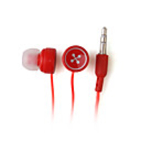 Cute Button Stereo Headphones IEN-FW03 (Red)