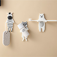 Cute Cartoon Robe Hooks, Punch Free Refrigerator Hook Wall Creative Kitchen Bathroom Animal Adhesive Hook miniinthebox