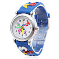 Cute Cartoon Silicone Analog Quartz Wrist Watch (Blue)