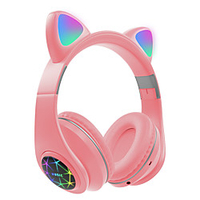 Cute Cat Earphones Bluetooth Wireless with LED Muisc Stereo Headphone With Microphone Children Daughter Earpieces Headset Gift