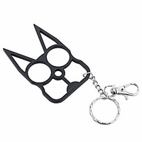 cute cat keychain with key ring for girls women (black)