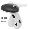 Cute Cow Style 2-Mode 12-LED White Light Illuminated Desktop Lamp - White
