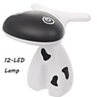 Cute Cow Style 2-Mode 12-LED White Light Illuminated Desktop Lamp - White