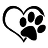 Cute Dog Paw with Peach Heart Car Sticker Cartoon Animal Car Decals