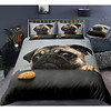 cute dog print 3-piece duvet cover set hotel bedding sets comforter cover with soft lightweight microfiber,  include 1 duvet cover,  2 pillowcases for double/queen/king(1 pillowcase for twin/single)
