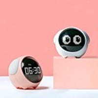 Cute Expression Pixel Kids Alarm Clock Multi Function Electronic Digital Led Night Wake Up Light Table Clock