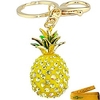 cute fashion 3d cubic graven pineapple shaped rhinestone alloy metal car bag phone purse keychain pendent decoration gift (yellow)