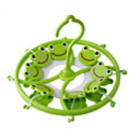 Cute Flog Plastic Clothes Peg Hanger (8-Clip)