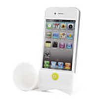 Cute iPhone 4 Horn Stand Speaker(White)